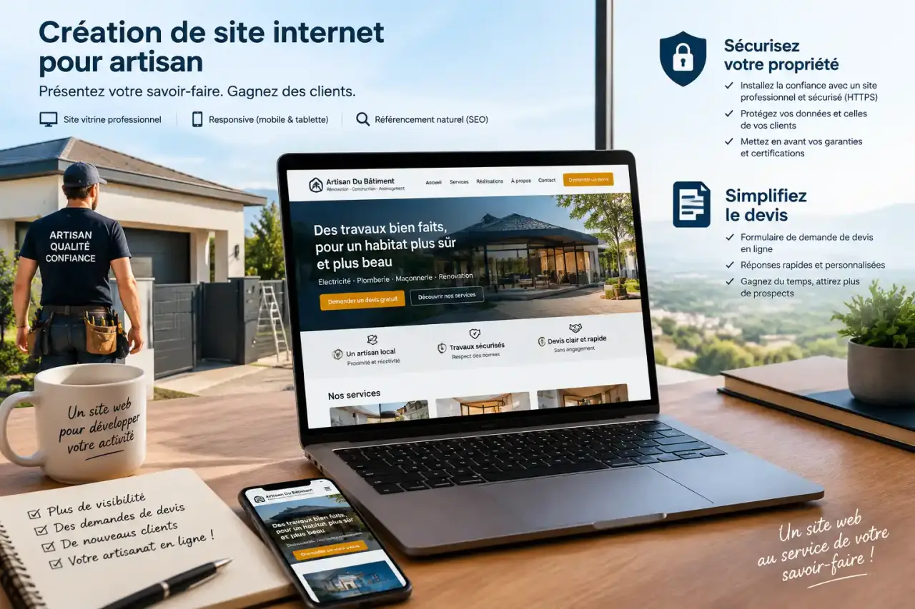 Création de site internet pour artisan : sécurisez la propriété et le devis