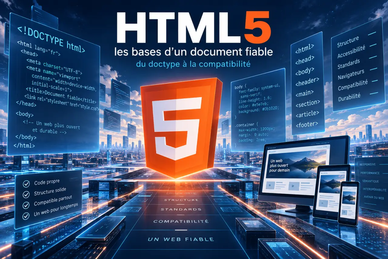 HTML5 : les bases d’un document fiable, du doctype à la compatibilité