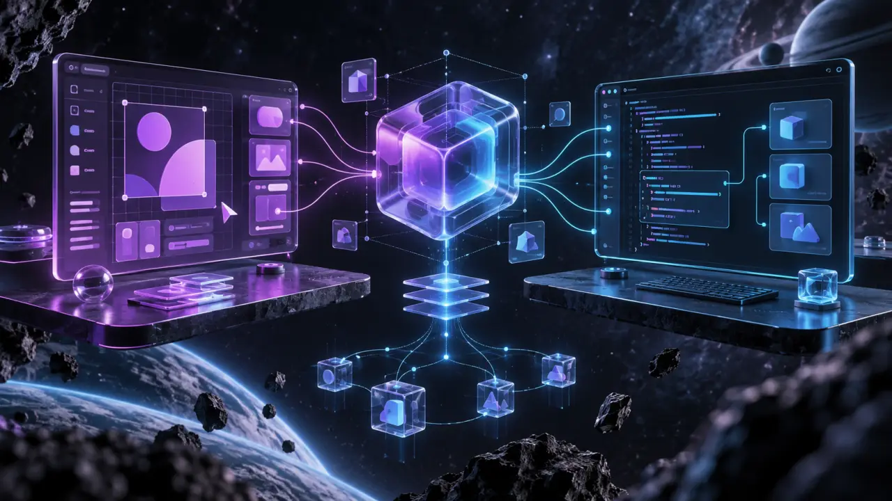 Interface 3D reliant une maquette Figma à des composants React