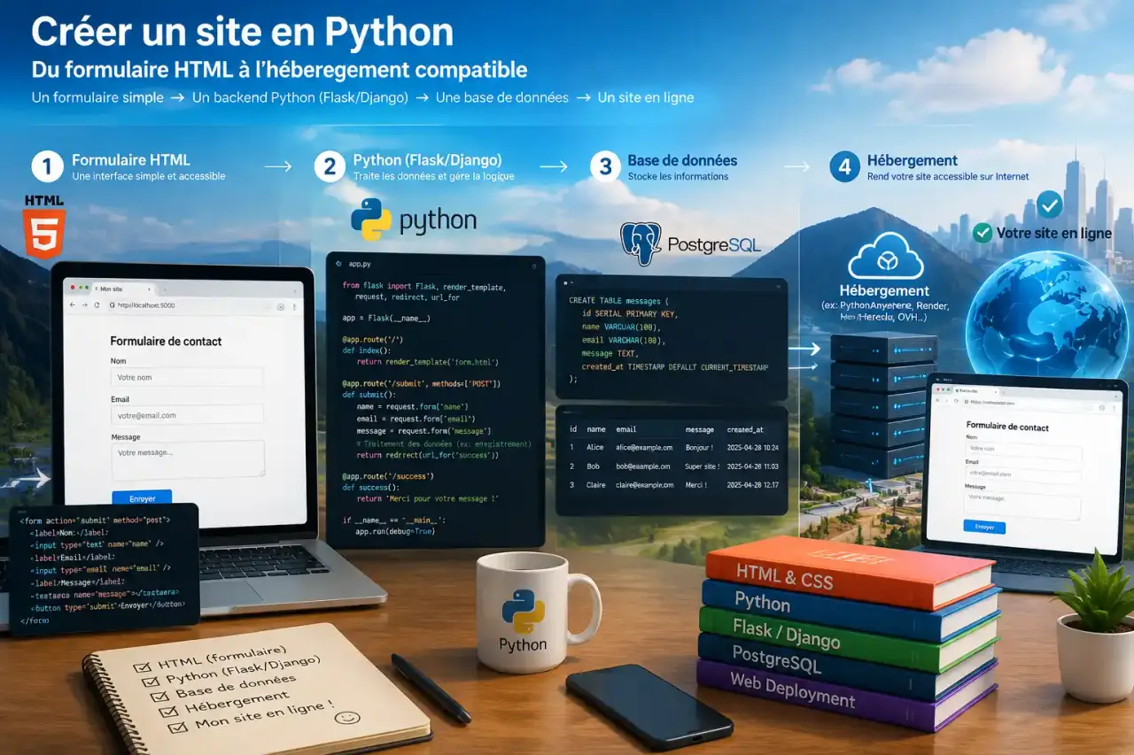 Créer un site en Python : du formulaire HTML à l’hébergement compatible